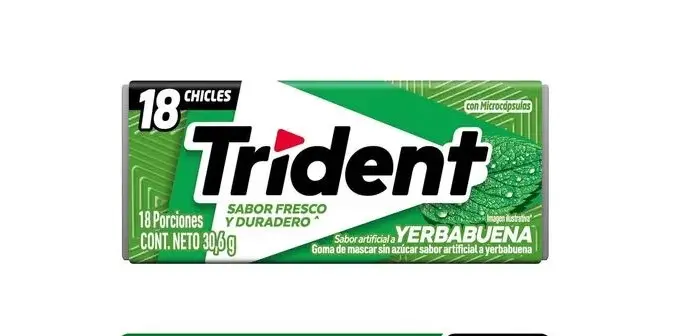 CHICLE TRIDENT YERBABUENA 30.6 GRS