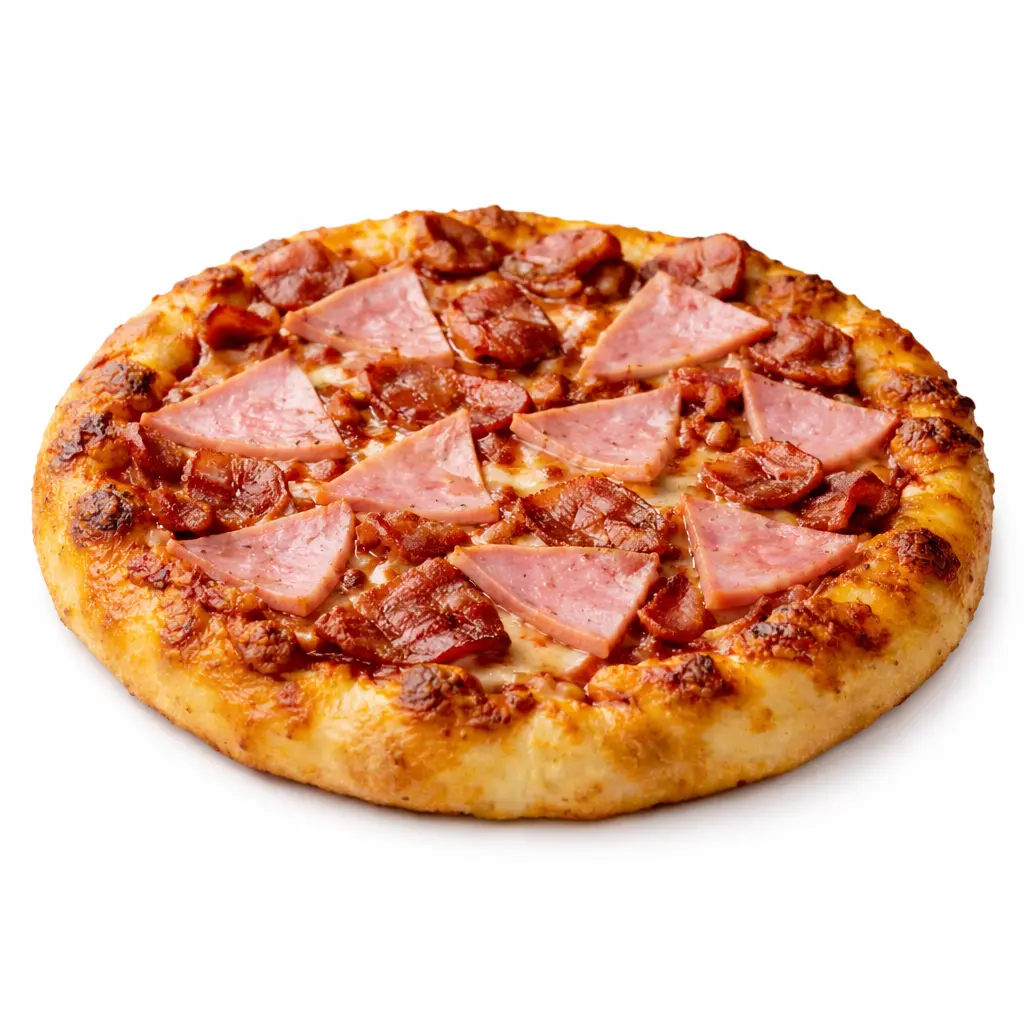 Pizza personal de jamón y tocino